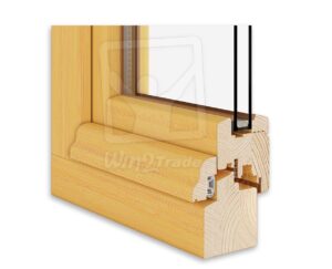 okna drewniane classic z drewnianym okapnikiem